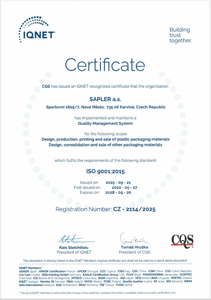 Certificate ISO 9001