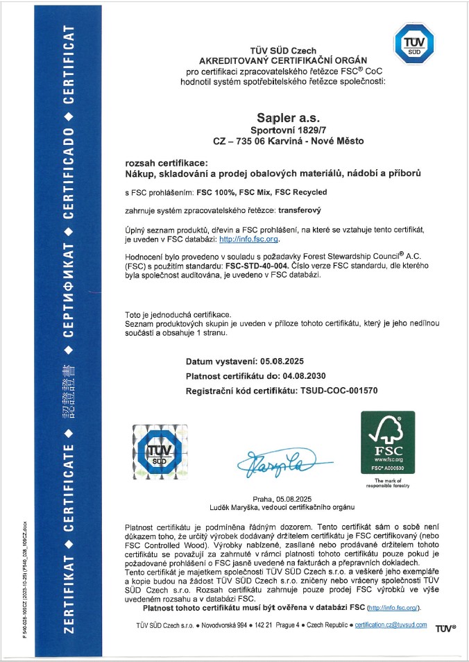 FSC certificate